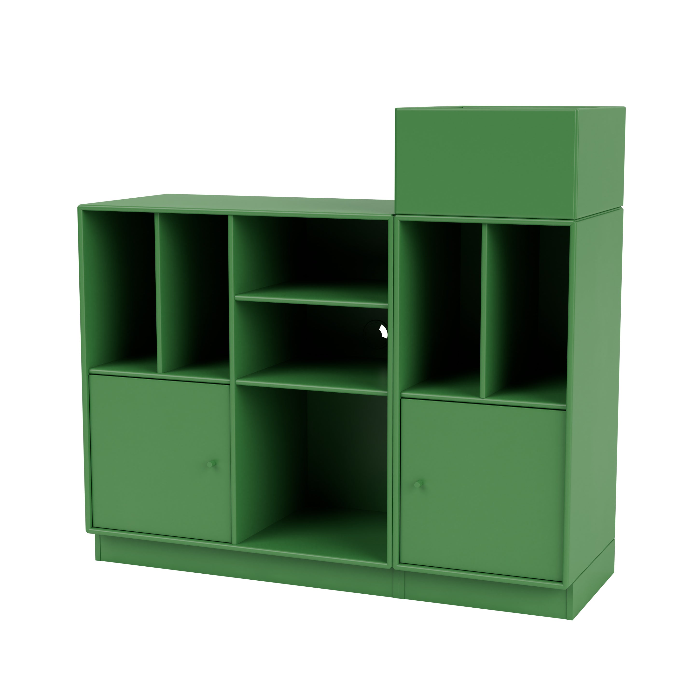 Montana SPIN III reol til vinyler i Parsley med sokkel 7 cm