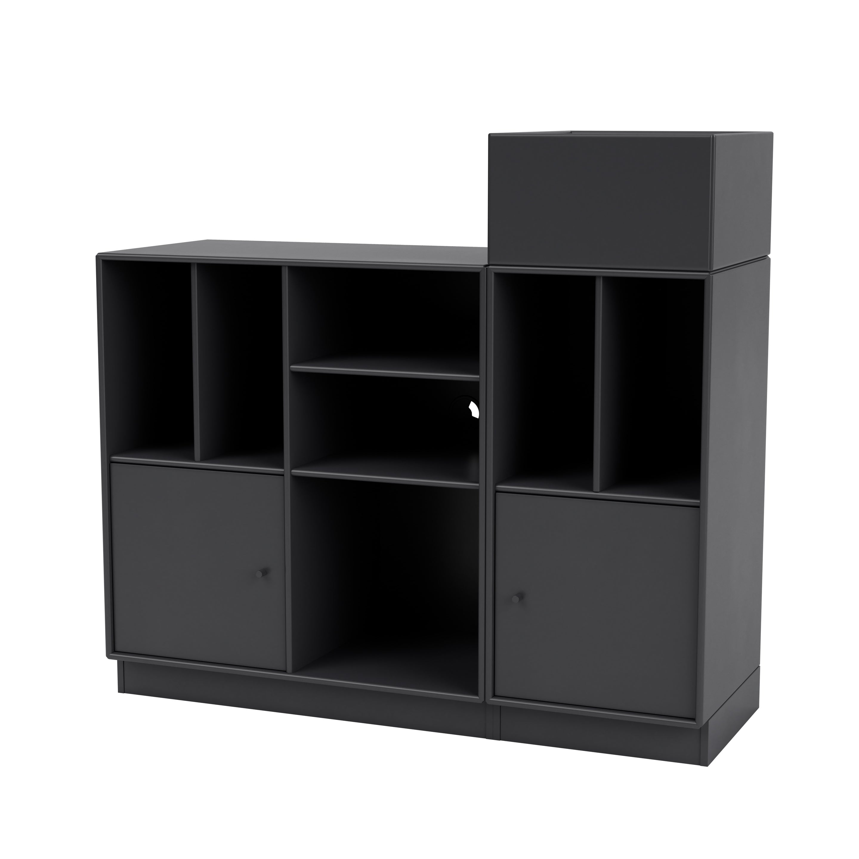 Montana SPIN III reol til vinyler i Anthracite med sokkel 7 cm