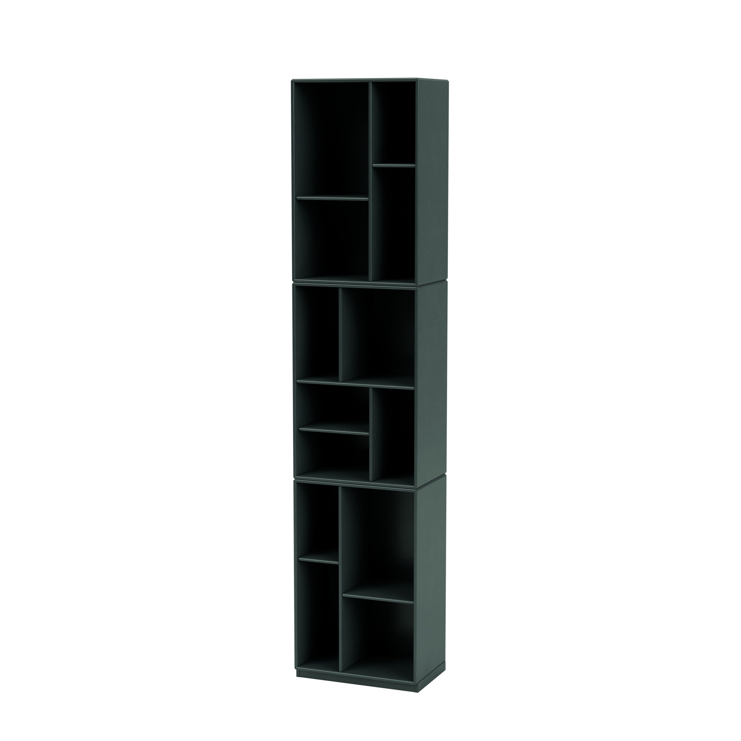 Montana LOOM smal bogreol i Black Jade med sokkel 3 cm