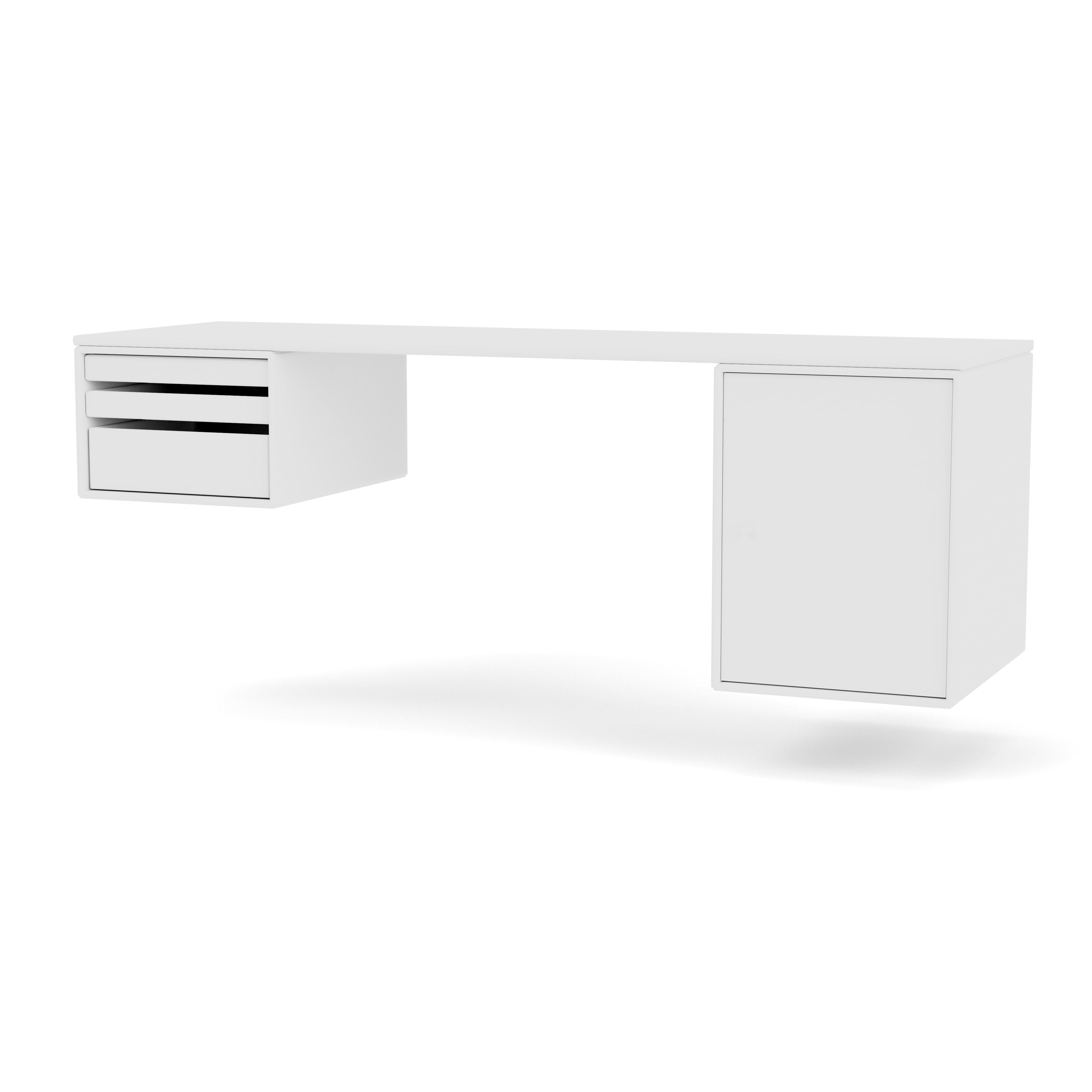 Montana WORKSHOP skrivebord i New White med ophængsbeslag til vægmontering