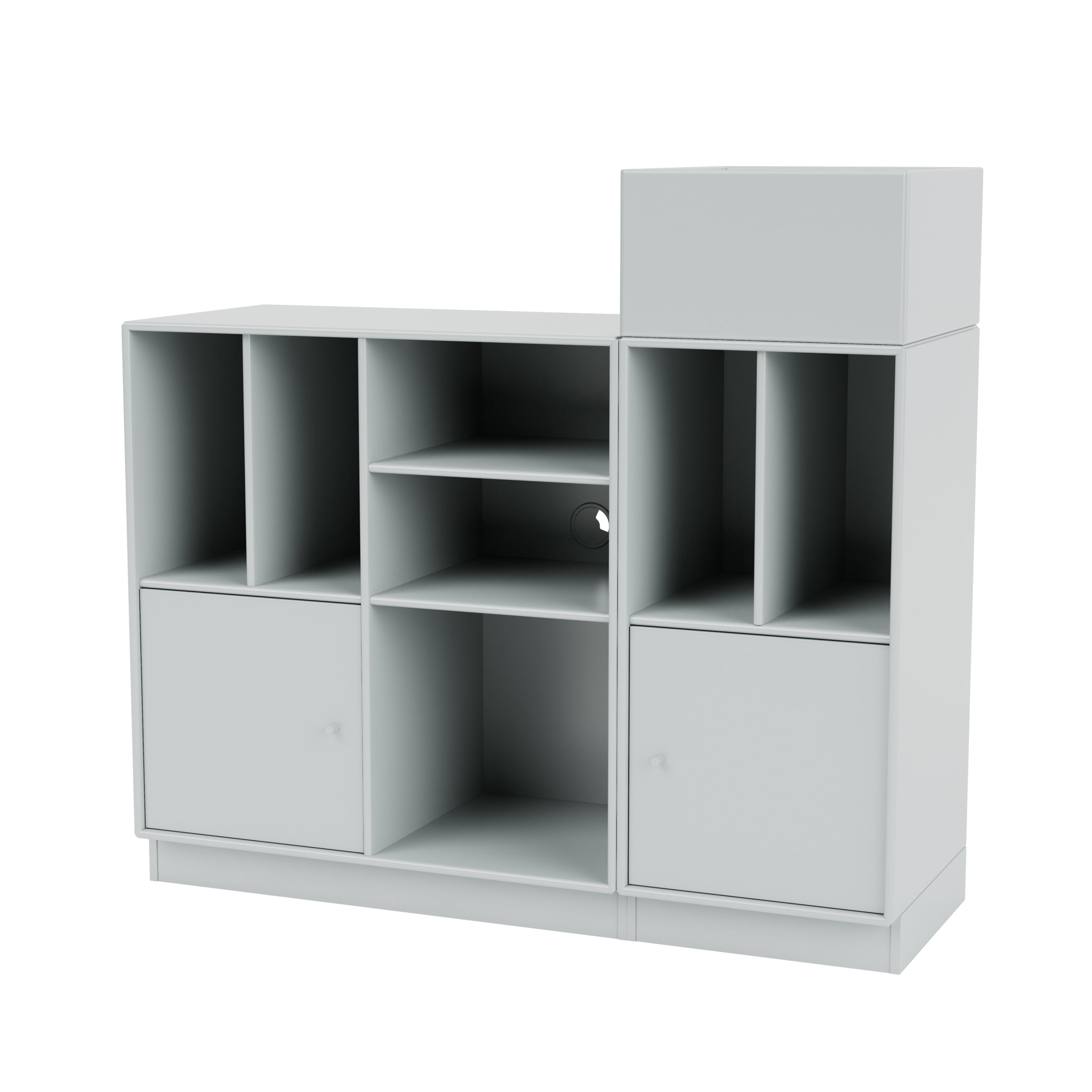 Montana SPIN III reol til vinyler i Oyster med sokkel 7 cm