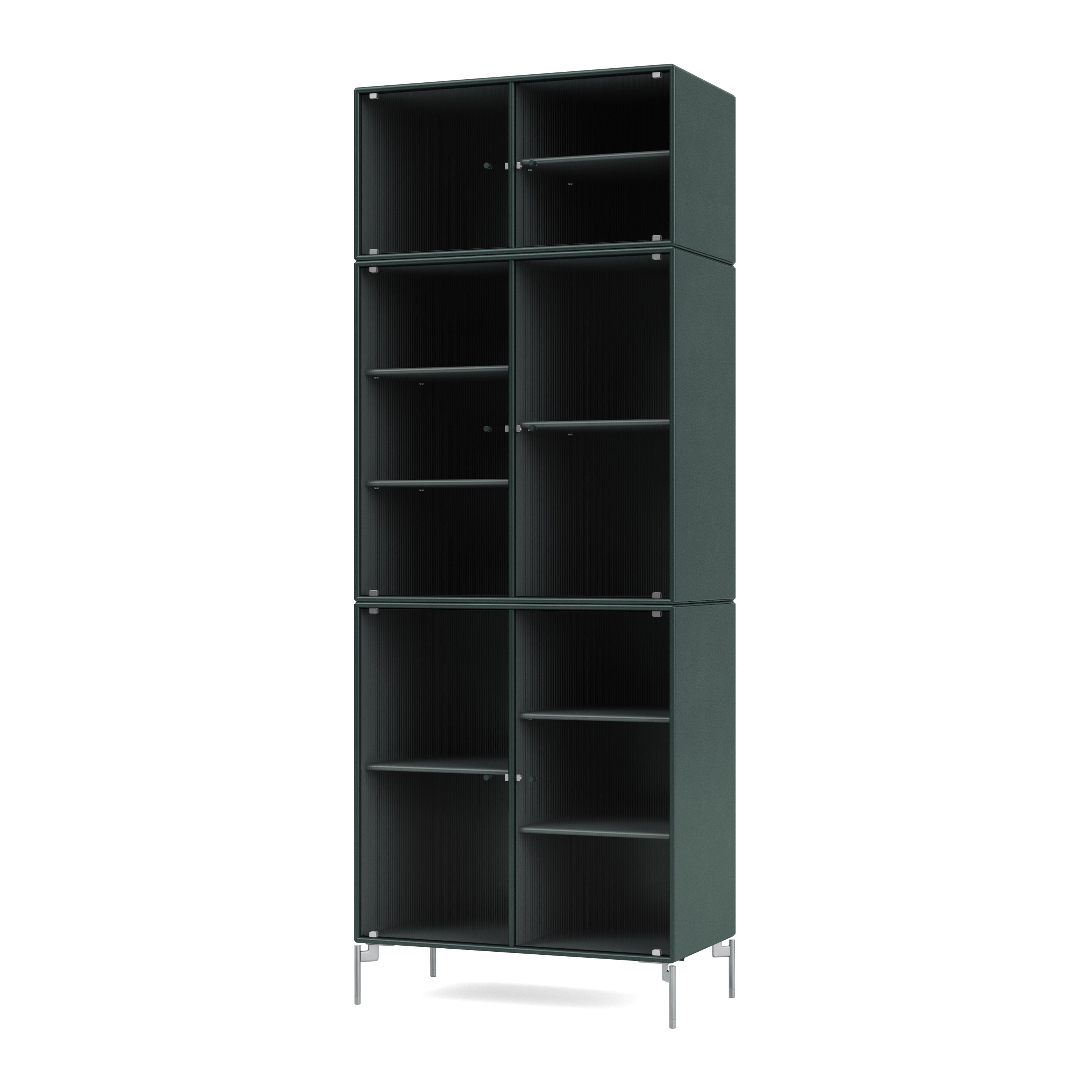 Montana RIPPLE IV vitrineskab i Black Jade med ben