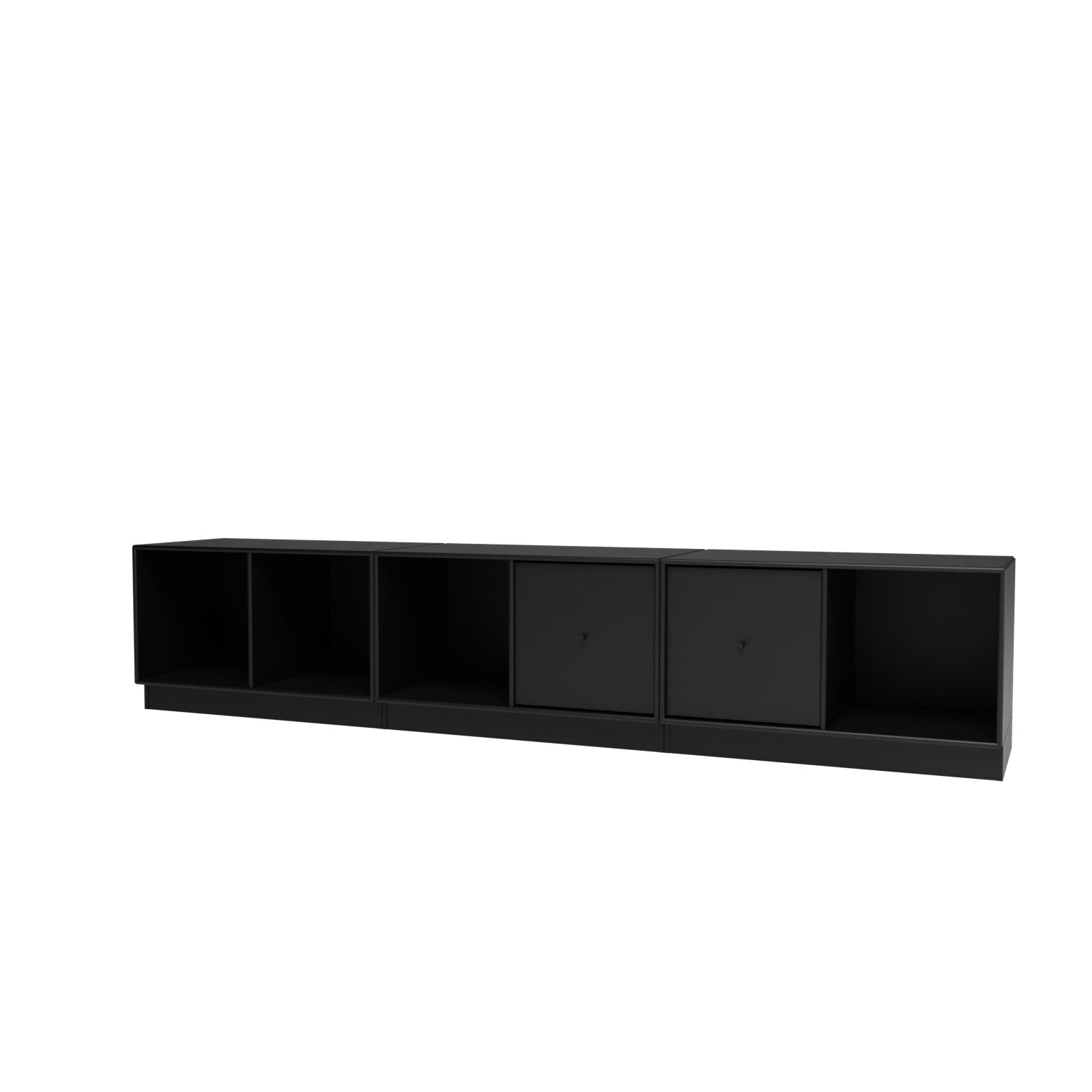 Montana REST III opbevaringsbænk i Black med sokkel 7 cm
