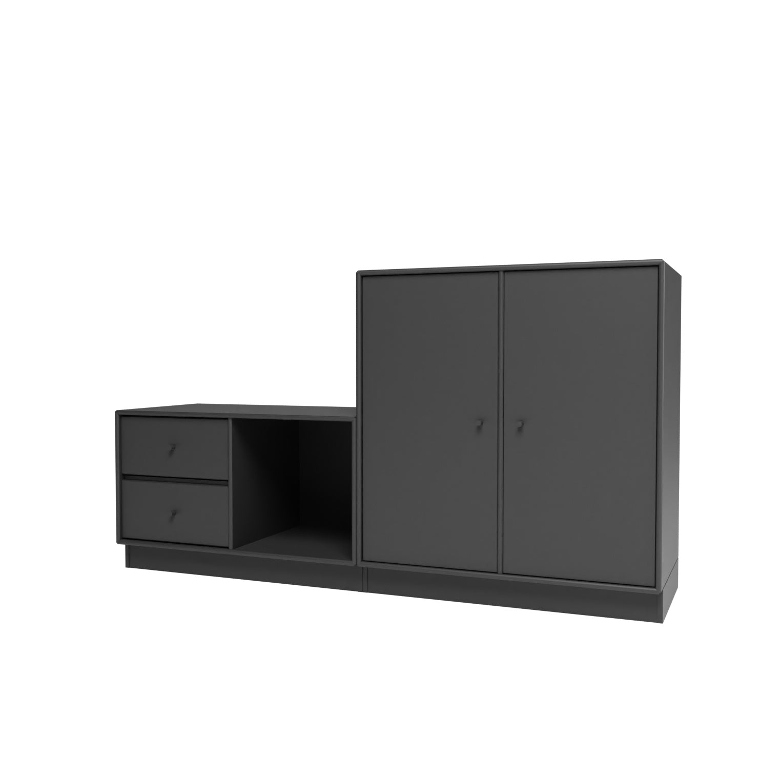 Montana REST I opbevaringsbænk i Anthracite med sokkel 7 cm