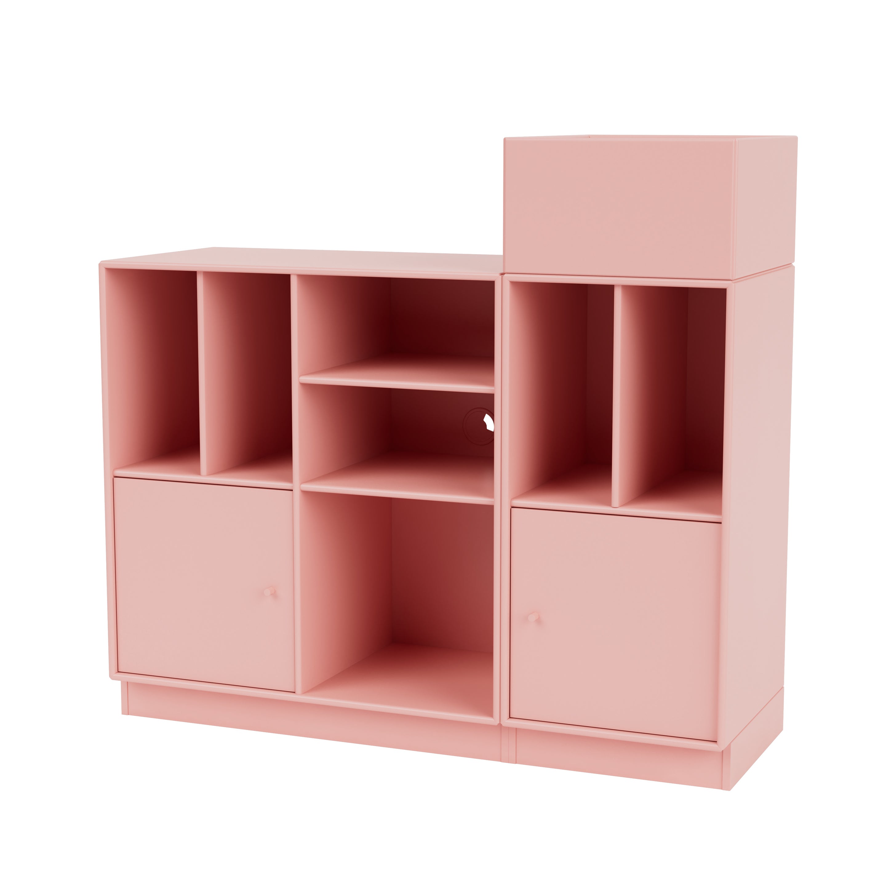 Montana SPIN III reol til vinyler i Ruby med sokkel 7 cm