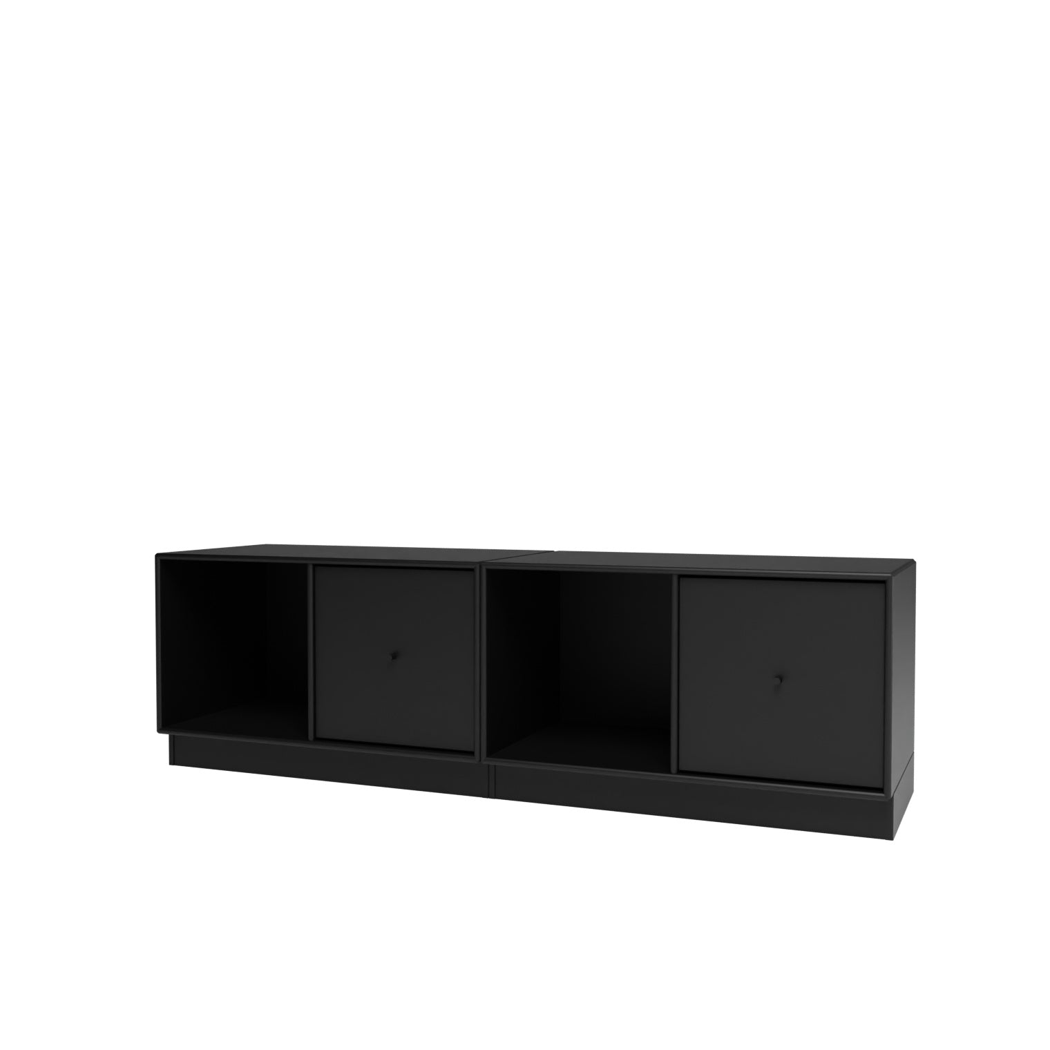Montana REST II opbevaringsbænk i Black med sokkel 7 cm