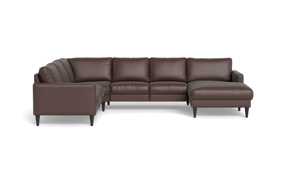 Stamford 2543 hjørnesofa med chaiselong - Anilux læder - Dark Brown - Højrevendt