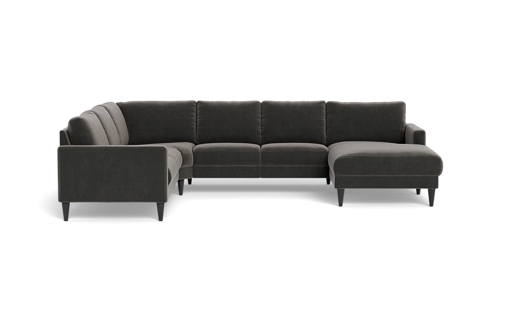 Stamford 2543 hjørnesofa med chaiselong - Adore velour - Dark Grey - Højrevendt