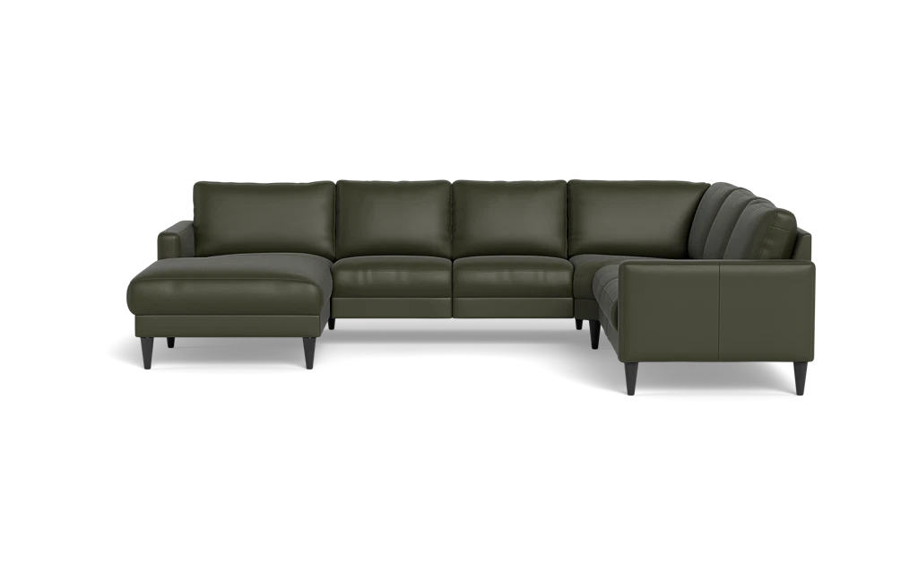 Stamford 2543 hjørnesofa med chaiselong - Semianilin/spalt læder - Hunter - Venstrevendt