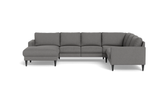 Stamford 2543 hjørnesofa med chaiselong - Rebel stof - Anthracite - Venstrevendt