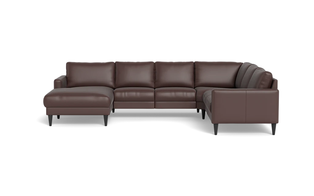 Stamford 2543 hjørnesofa med chaiselong - Anilux læder - Dark Brown - Venstrevendt