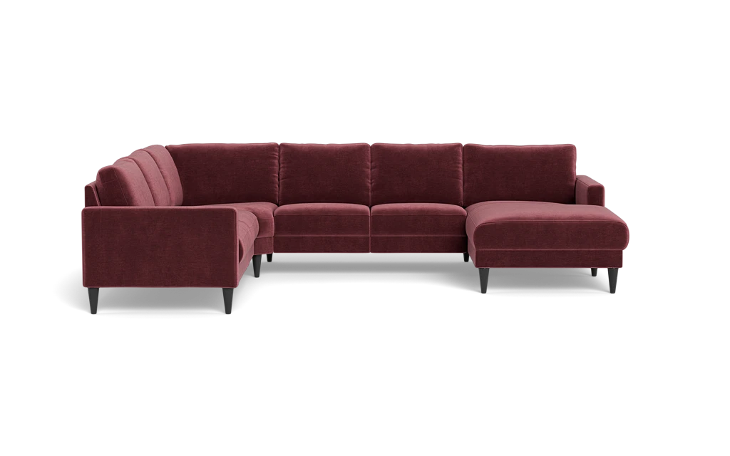 Stamford 2543 hjørnesofa med chaiselong - Adore velour - Wine Red - Højrevendt
