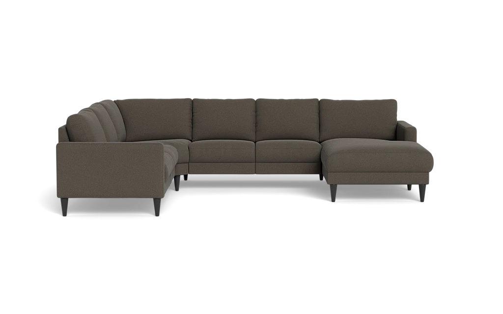 Stamford 2543 hjørnesofa med chaiselong - Bloq stof - Brown - Højrevendt