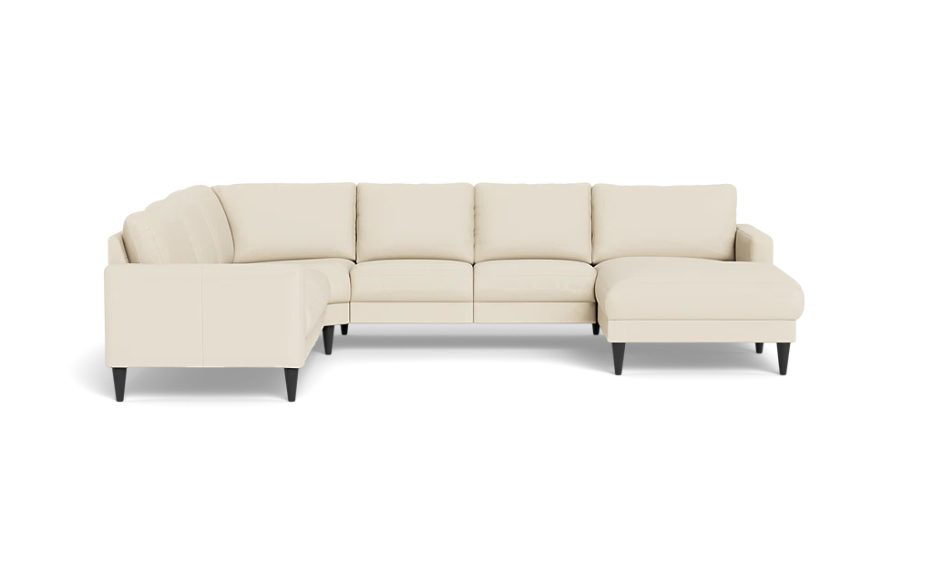 Stamford 2543 hjørnesofa med chaiselong - Madras/skai læder - White - Højrevendt