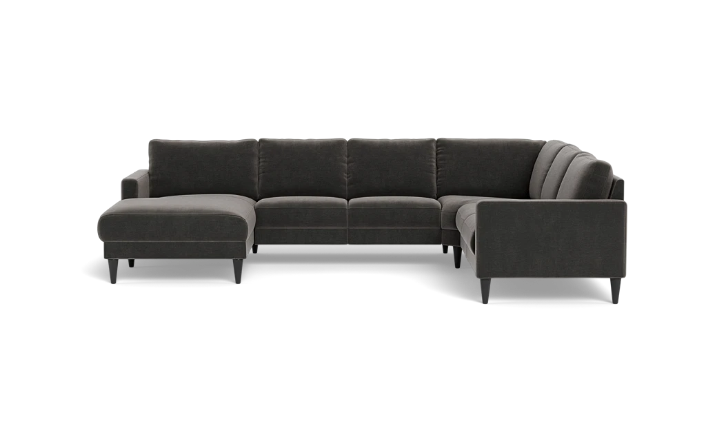 Stamford 2543 hjørnesofa med chaiselong - Adore velour - Dark Grey - Venstrevendt