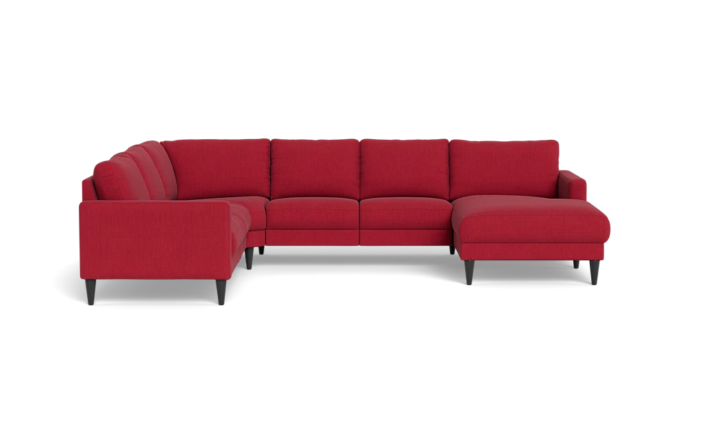 Stamford 2543 hjørnesofa med chaiselong - Lido stof - Red - Højrevendt