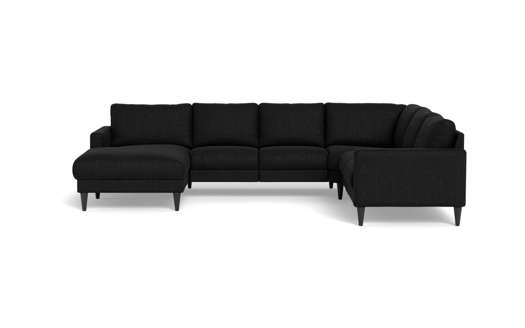 Stamford 2543 hjørnesofa med chaiselong - Vila stof - Black - Venstrevendt