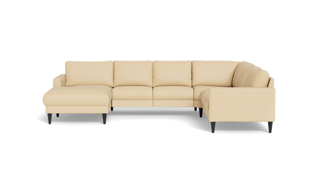 Stamford 2543 hjørnesofa med chaiselong - Semianilin/spalt læder - Sand - Venstrevendt