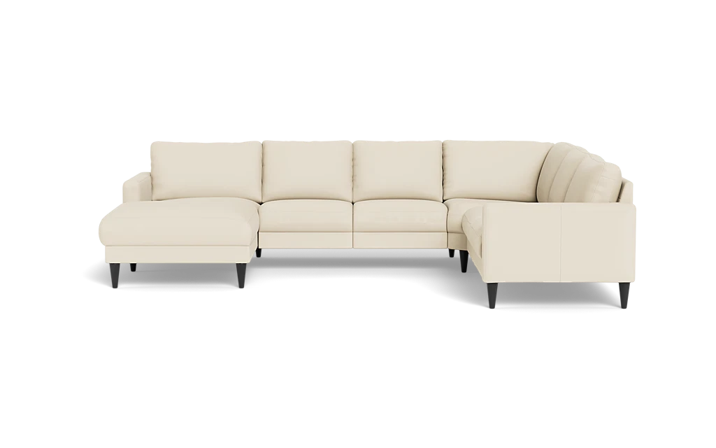 Stamford 2543 hjørnesofa med chaiselong - Madras/skai læder - White - Venstrevendt