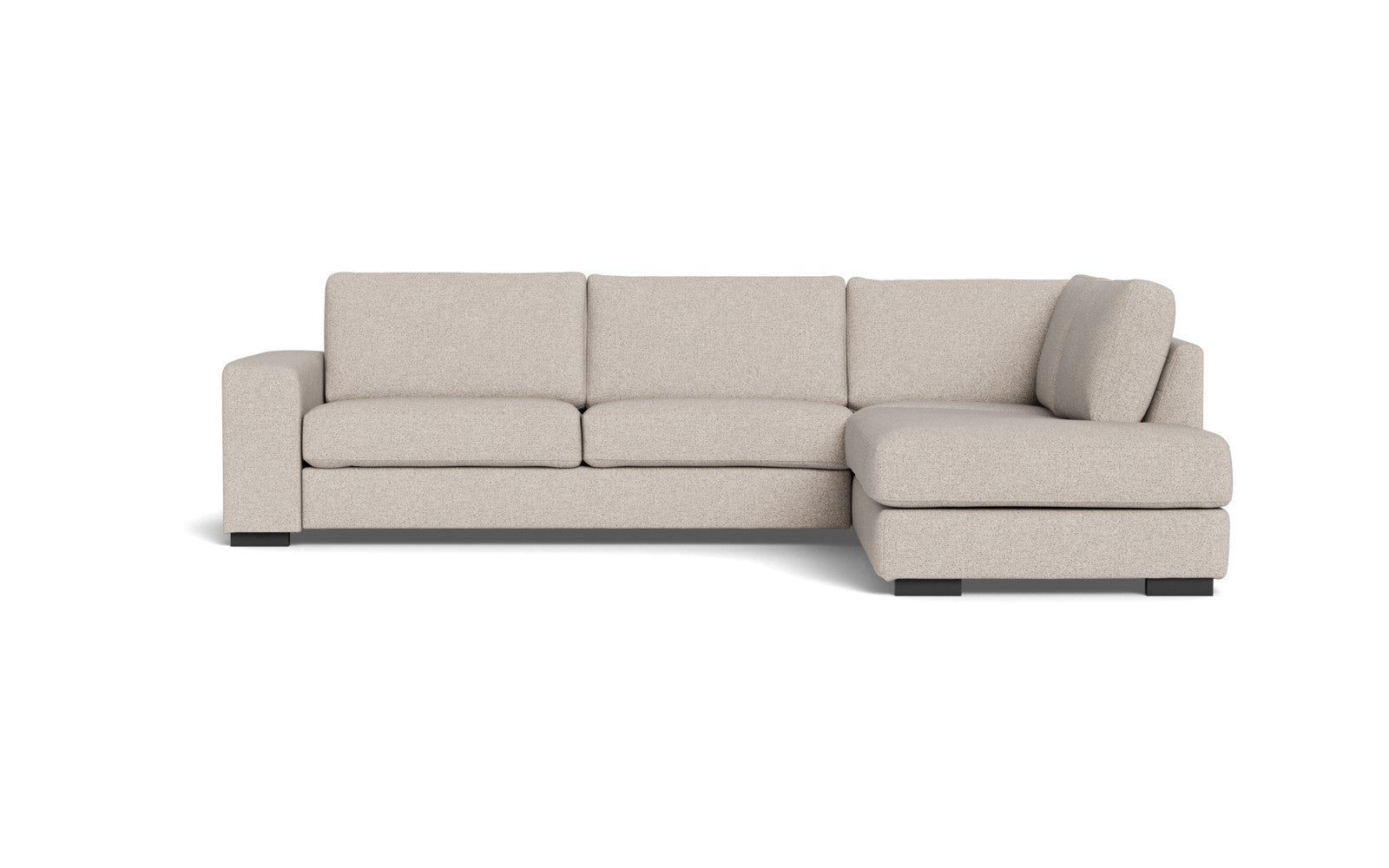 Malmø sofa med open end - Alis - Hevre stof - Beige 0980, Højrevendt