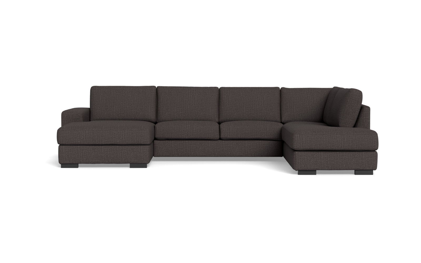 Malmø sofa med chaiselong og open end - Alis (L) - Melbourne stof - Anthracite 4180, Højrevendt