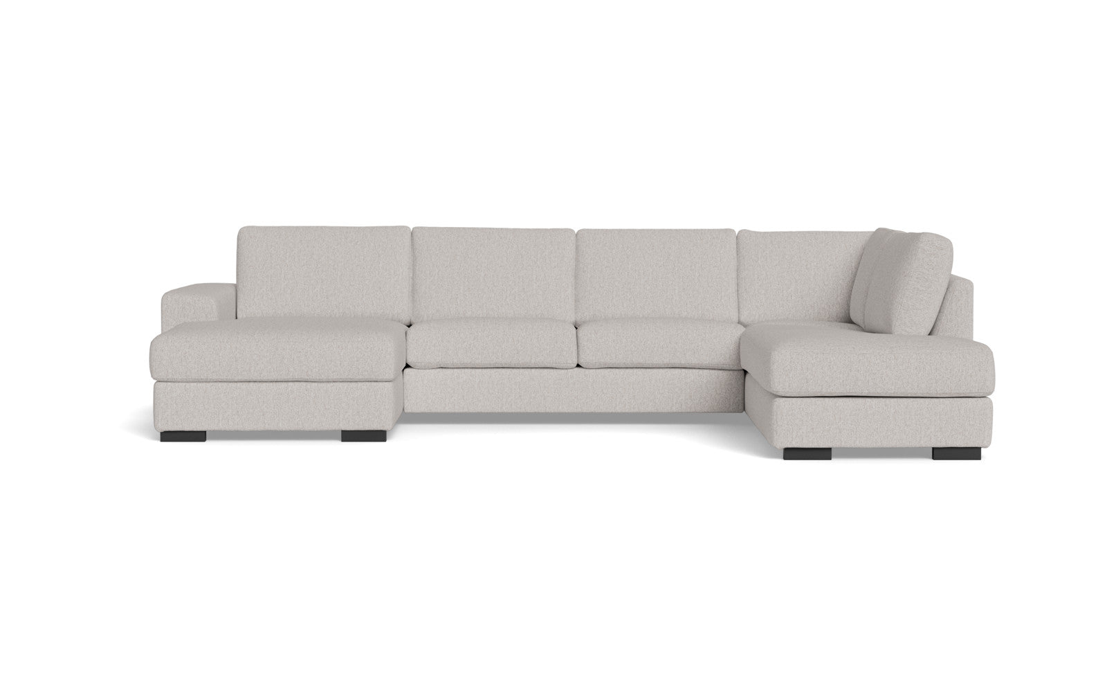 Malmø sofa med chaiselong og open end - Alis (L) - Mito stof - 4296 Ash Grey, Højrevendt
