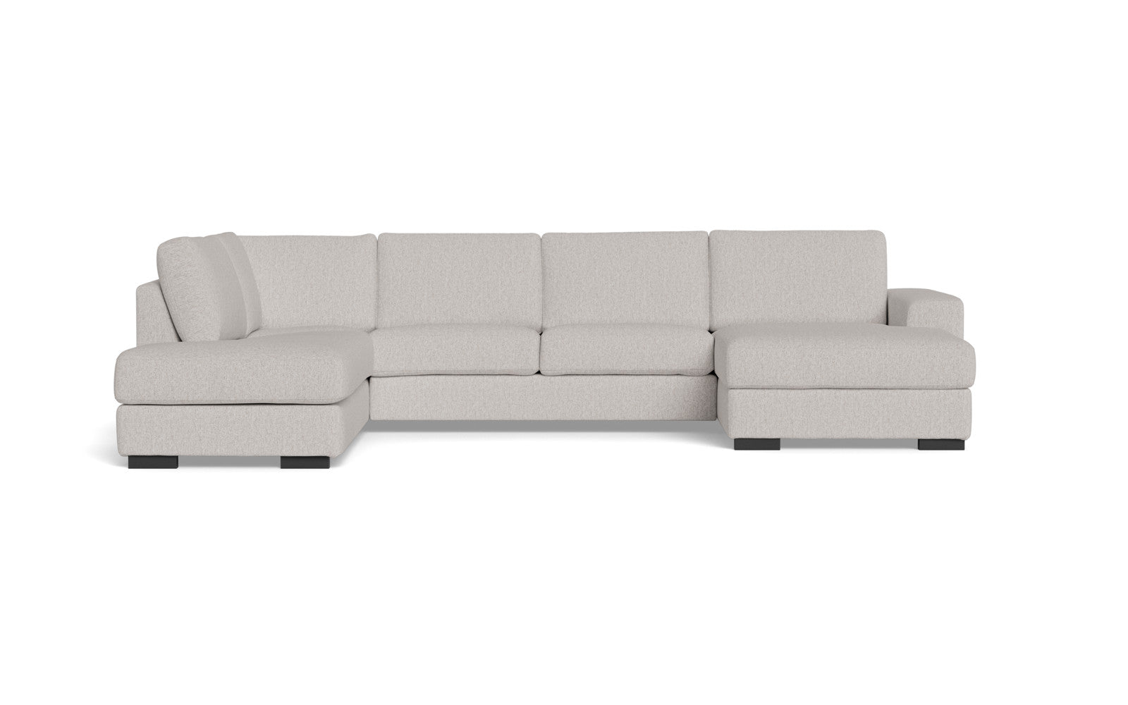 Malmø sofa med chaiselong og open end - Alis (S) - Mito stof - 4296 Ash Grey, Venstrevendt