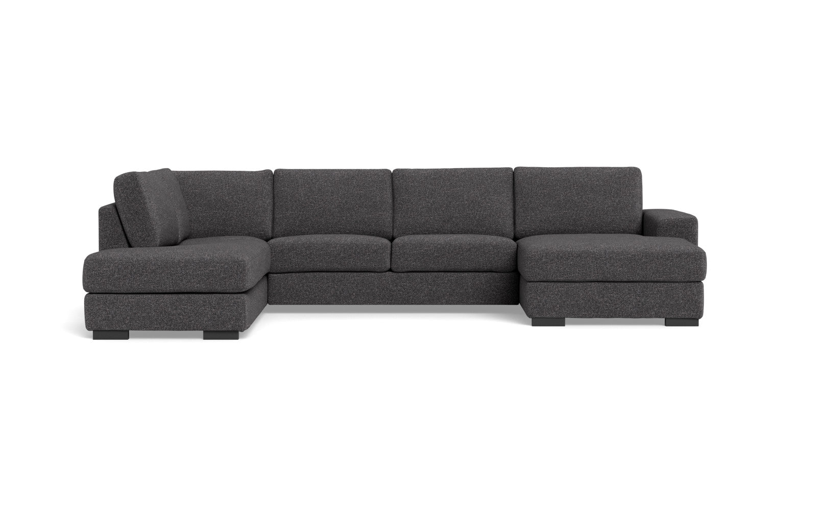 Malmø sofa med chaiselong og open end - Alis (L) - Hevre stof - Grå 0984, Venstrevendt