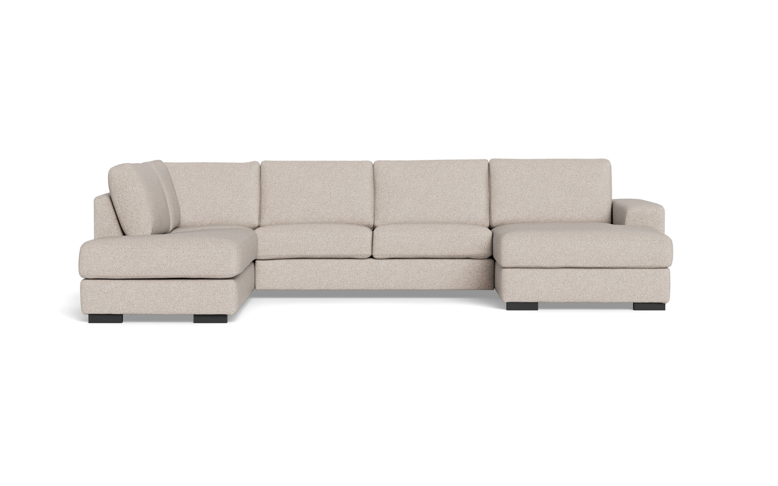 Malmø sofa med chaiselong og open end - Alis (L) - Hevre stof - Beige 0980, Venstrevendt