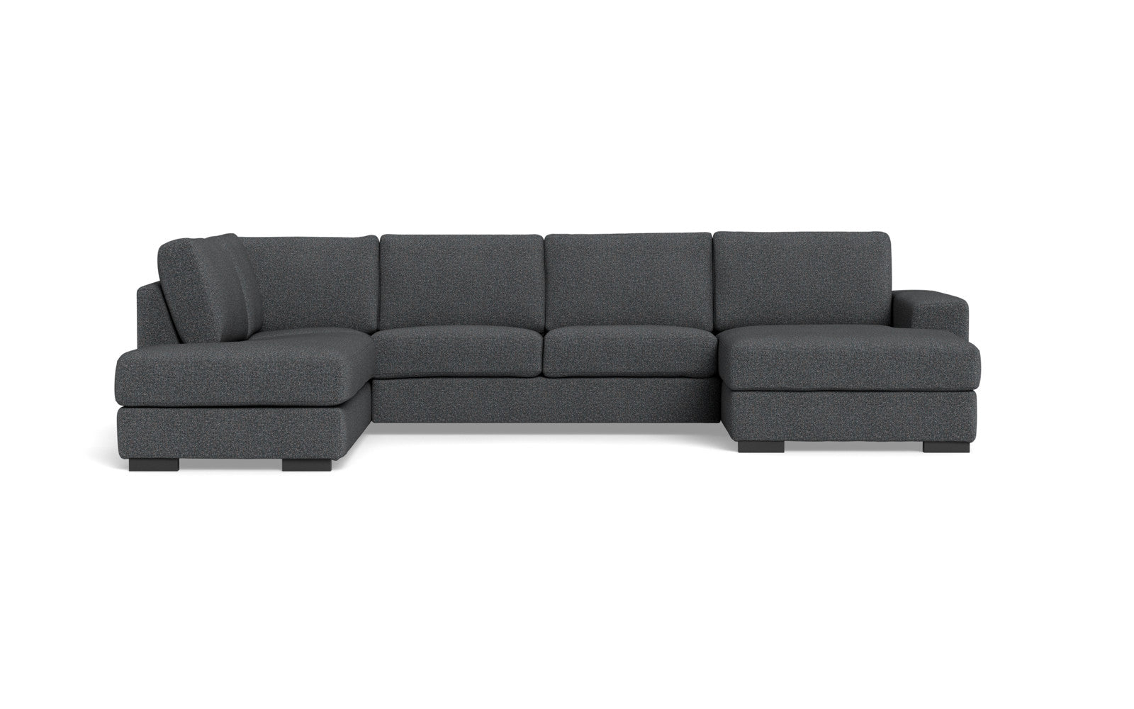 Malmø sofa med chaiselong og open end - Alis (L) - Hevre stof - Blå 0982, Venstrevendt