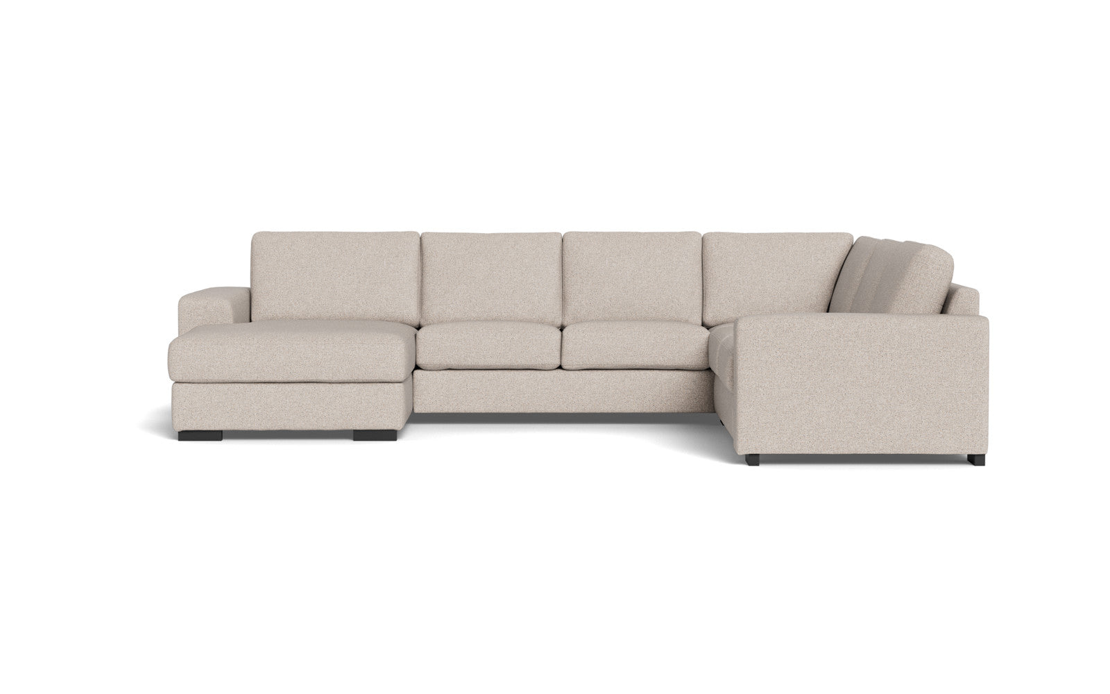 Malmø hjørnesofa og chaiselong - Alis - Hevre stof - Beige 0980, Højrevendt