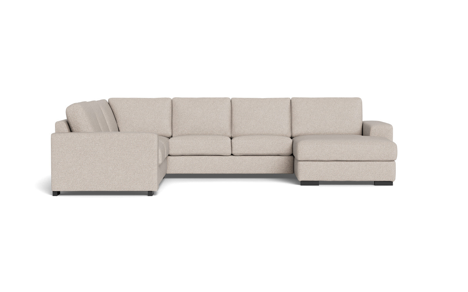 Malmø hjørnesofa og chaiselong - Alis - Hevre stof - Beige 0980, Venstrevendt