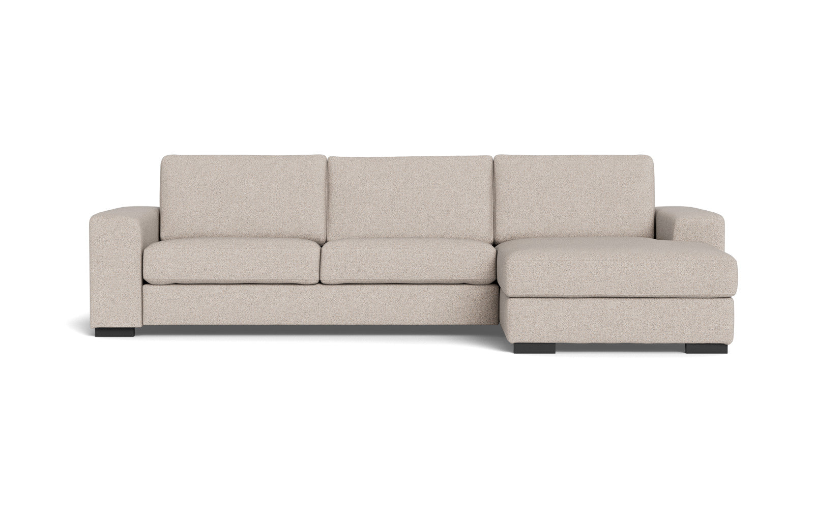 Malmø sofa med chaiselong - Alis (S) - Hevre stof - Beige 0980, Højrevendt