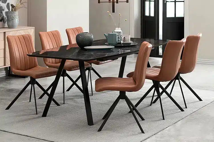 NorD lux spisebordsstol i sort med drejestel