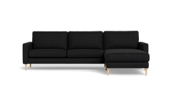 Symfoni sofa med chaiselong - Smalt armlæn - Vila stof - Black - Højrevendt