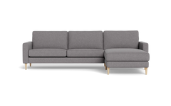 Symfoni sofa med chaiselong - Smalt armlæn - Montana stof - Grey - Højrevendt