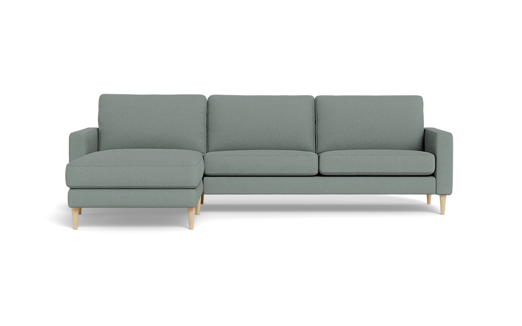 Symfoni sofa med chaiselong - Smalt armlæn - Bloq stof - Niagara - Venstrevendt