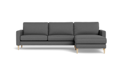 Symfoni sofa med chaiselong - Smalt armlæn - Idaho stof - Antracite - Højrevendt