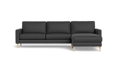 Symfoni sofa med chaiselong - Smalt armlæn - Oakland stof - Anthracite - Højrevendt