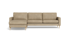 Symfoni sofa med chaiselong - Smalt armlæn - Kentucky stof - Beige - Venstrevendt