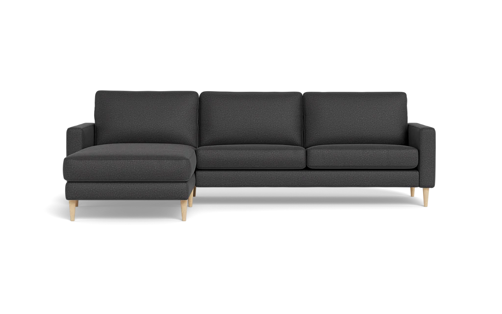 Symfoni sofa med chaiselong - Smalt armlæn - Oakland stof - Anthracite - Venstrevendt