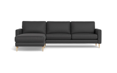 Symfoni sofa med chaiselong - Smalt armlæn - Oakland stof - Anthracite - Venstrevendt