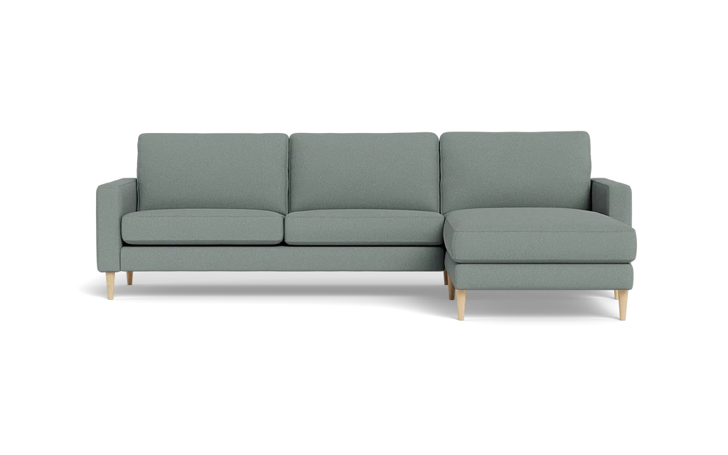Symfoni sofa med chaiselong - Smalt armlæn - Bloq stof - Niagara - Højrevendt