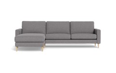 Symfoni sofa med chaiselong - Smalt armlæn - Montana stof - Grey - Venstrevendt