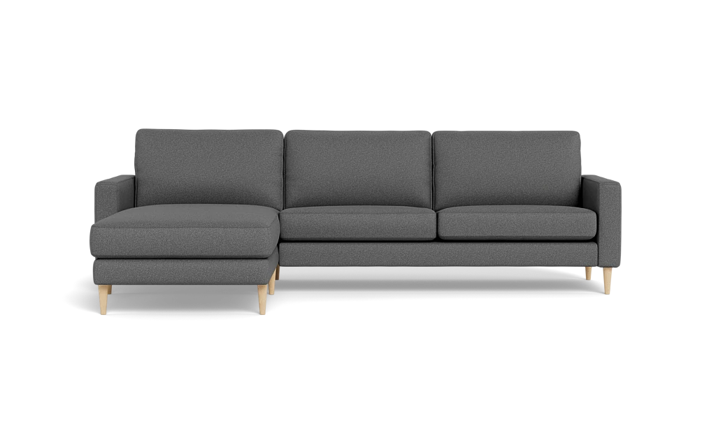 Symfoni sofa med chaiselong - Smalt armlæn - Idaho stof - Antracite - Venstrevendt