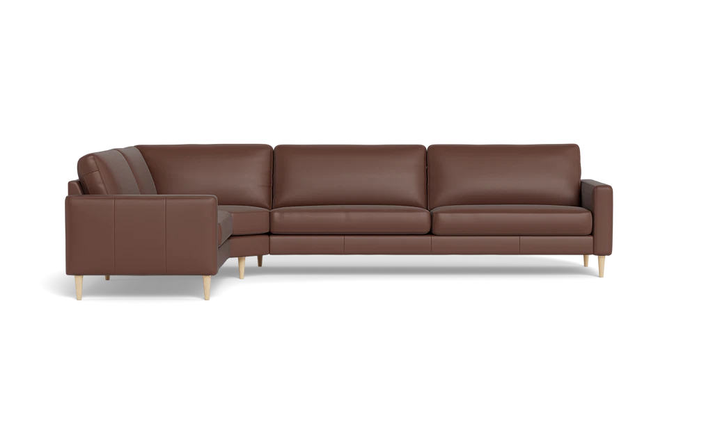 Symfoni 2018 hjørnesofa - armlæn 6 - Semianilin/spalt læder - Marrone