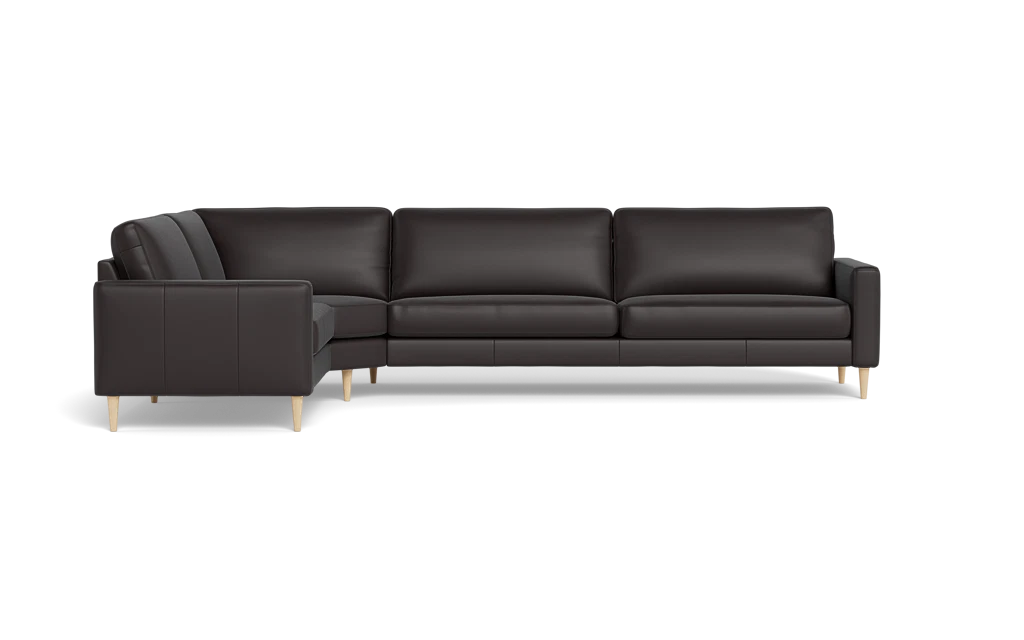 Symfoni 2018 hjørnesofa - armlæn 6 - Semianilin/spalt læder - Dark Brown