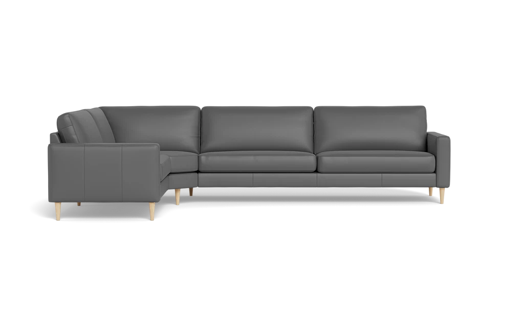 Symfoni 2018 hjørnesofa - armlæn 6 - Semianilin/spalt læder - Grey