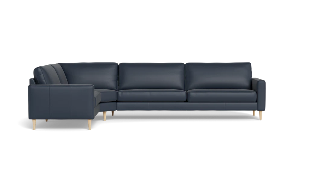 Symfoni 2018 hjørnesofa - armlæn 6 - Semianilin/spalt læder - Blue