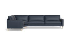 Symfoni 2018 hjørnesofa - armlæn 6 - Semianilin/spalt læder - Blue